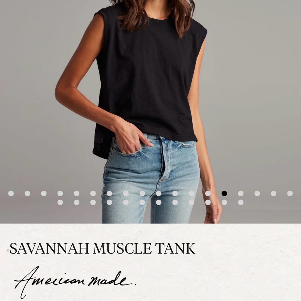 American Made Women's Black Muscle Tee